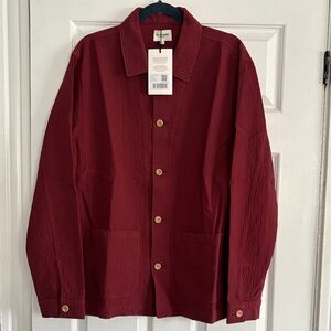 Burgundy Button-Up Jacket